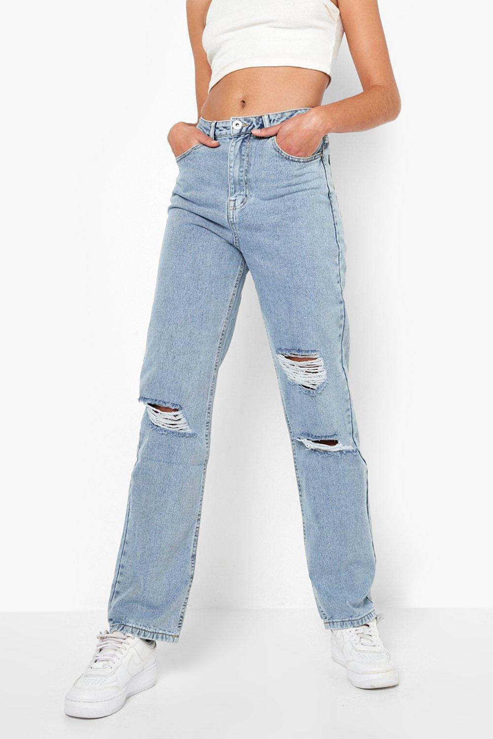 Boohoo tall best sale ripped boyfriend jeans